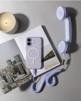 Preview: Native Union Azur Lila POP Phone – USB-C Retro Telefonhörer für Smartphone, Laptop & Table